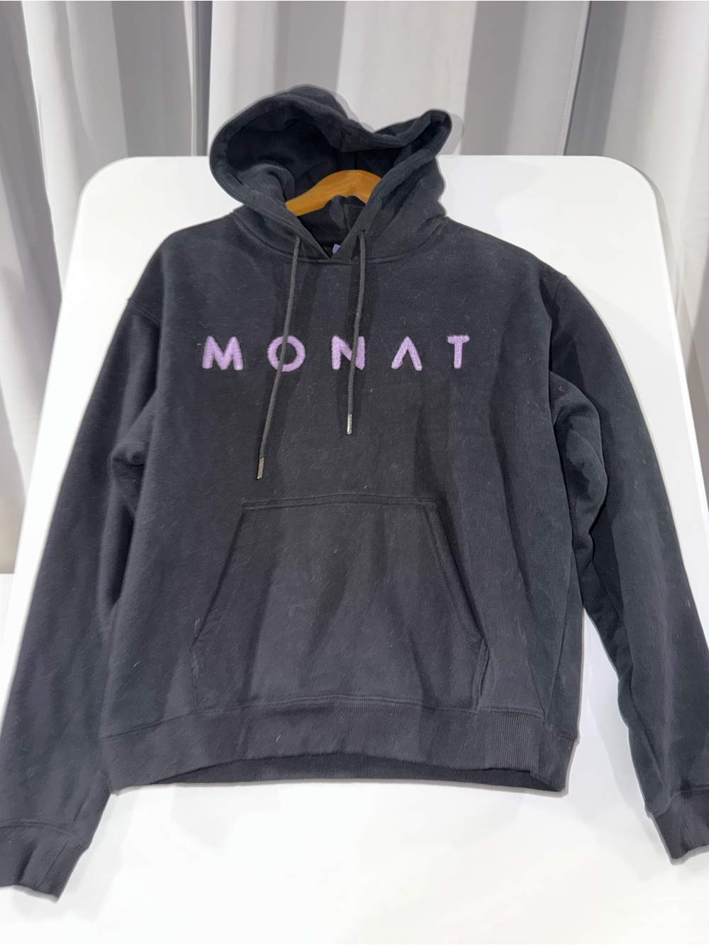 MONAT Black Hoodie Sweatshirt with Purple Logo